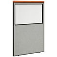 thumbnail image 1 of 48-1/4"W x 73-1/2"H Deluxe Office Partition Panel with Partial Window, Gray, 1 of 4