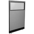 thumbnail image 1 of 48-1/4"W x 76"H Office Partition Panel with Partial Window & Raceway, Gray, 1 of 4