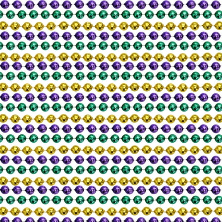 48" 10mm Round Metallic Purple, Gold and Green Mardi Gras Beads (Dozen)
