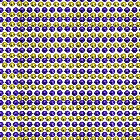 48" 10mm Round Metallic Purple and Gold Mardi Gras Beads