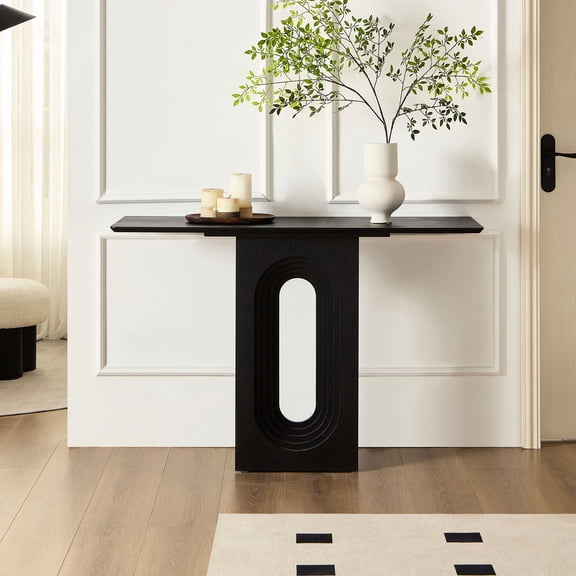 48.15 Inch Entrance Console Table, Black, Modern With , Space Saving, Easy Assembly For Living Room Hallway Table In Design Entrance, Unique Quick Setup Method