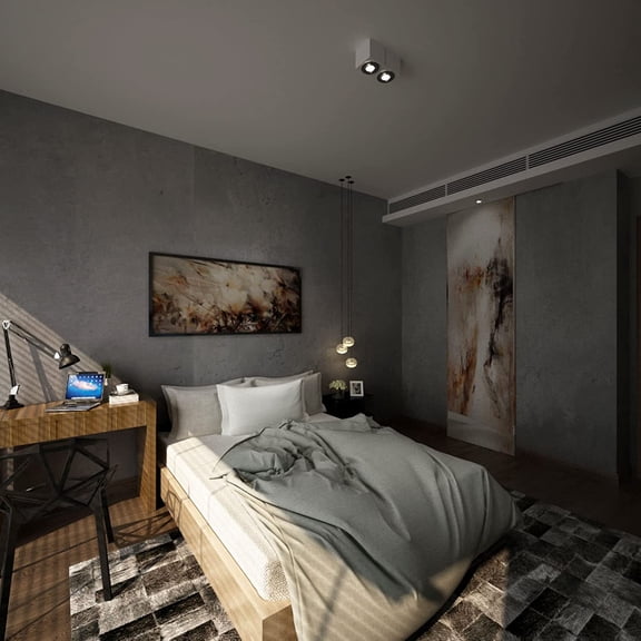 48"×197" Extra Wide Thick Darker Grey Black Concrete Wallpaper Peel Stick Waterproof Dark Gray Concrete Cement Contact Paper Vinyl Matte Textured Adhesive Sticker for Bedroom Bathroom Gym Walls