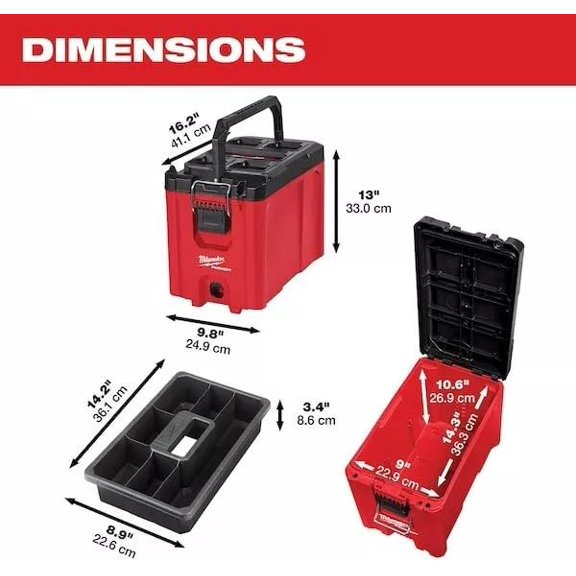 48-22-8422 with Packout Compact Tool Box, Polypropylene, Black/Red For Milwaukee Tool$$Tools