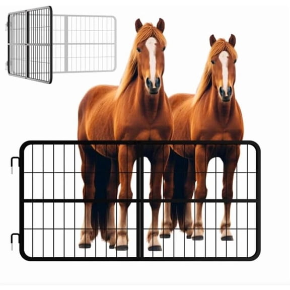 48*24 In Single Layer Small Horse Stall Gates, Strongest Heavy-Duty Steel Guards, Animals Barn Protective Fence for Horse, Health Comfort, Ventilation
