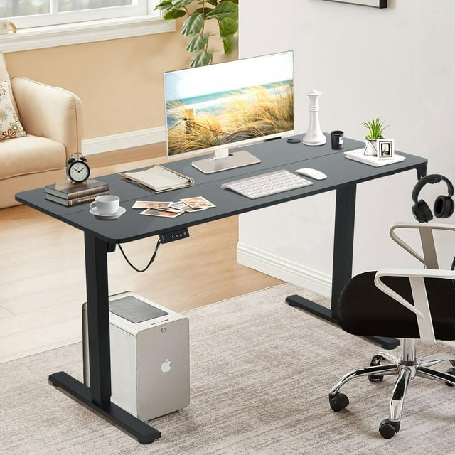 48*24In Computer Desk ，Electric Standing Desk ，Tshape with Headphone