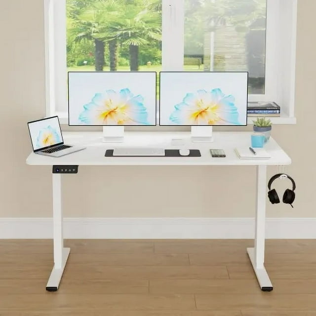 48*24In Computer Desk ，Electric Standing Desk ，Tshape with Headphone