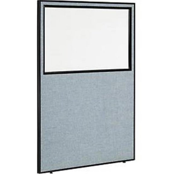 48.25 x 72 in. Office Partition Panel with Partial Window - Blue