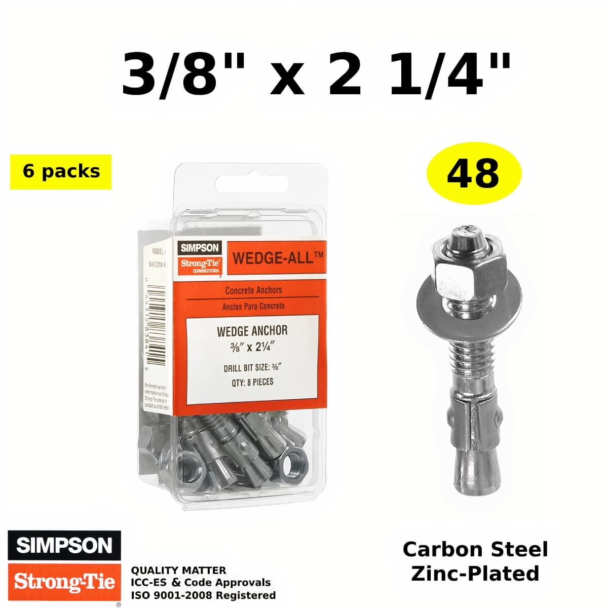 48 3 8 X 2 1 4 Concrete Wedge Anchors Bolts Masonry Expansion Anchor 48-3-8-x-2-1-4-concrete-wedge-anchors-bolts-masonry-expansion-anchor