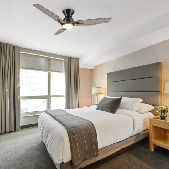 48" 3 Blade Indoor Smart Ceiling Fan with Remote, Compatible with Wi-Fi Apps and Voice Control