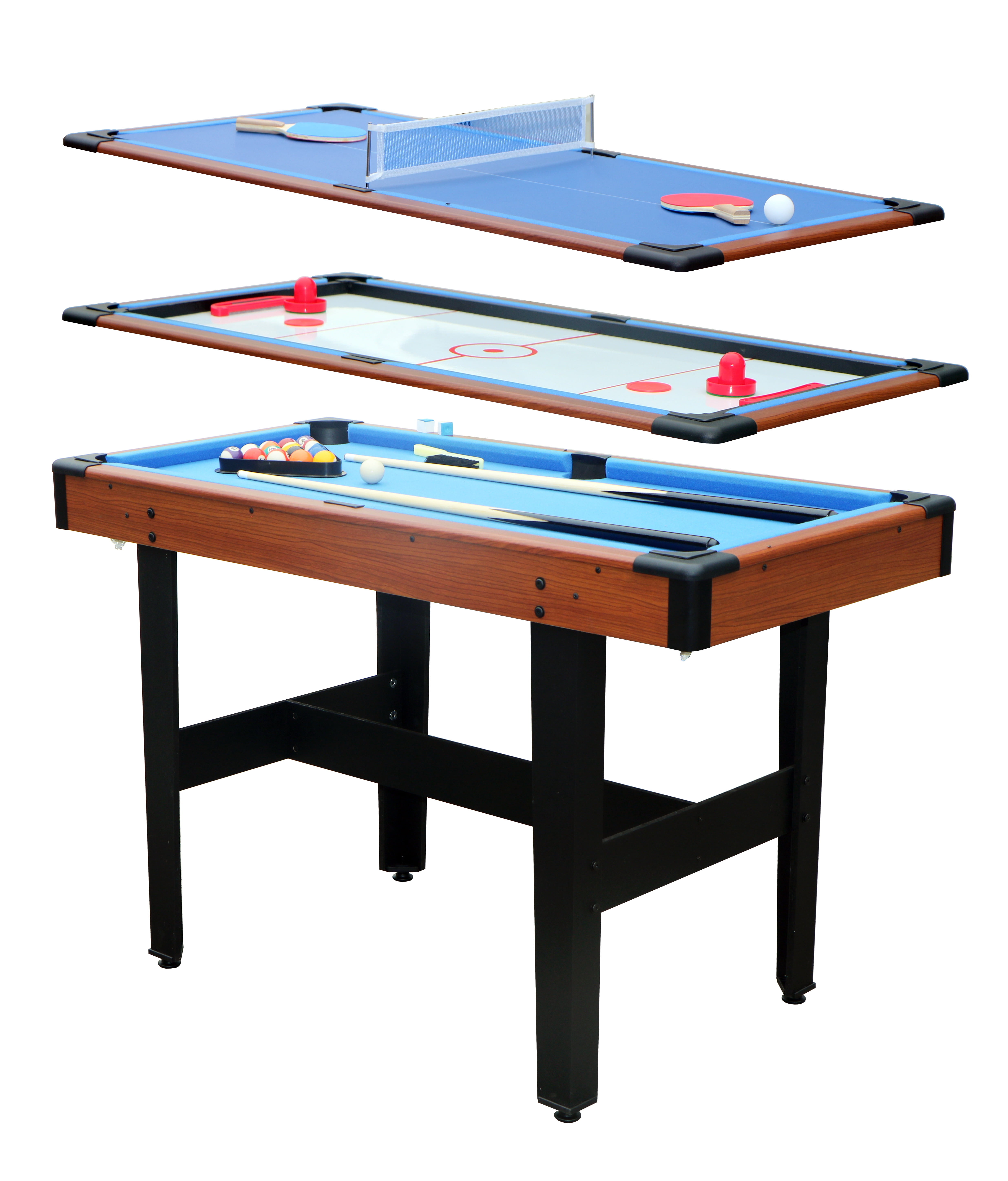 48″ 3-in-1 Multi Game Table - Combo Game Table Set - Billiards/Pool ...