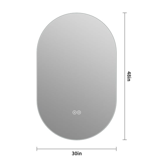 48*30 inch Smart Wall Mounted LED Touch Screen Anti-fog Mirror Bathroom Mirror, Barber Shop Mirror