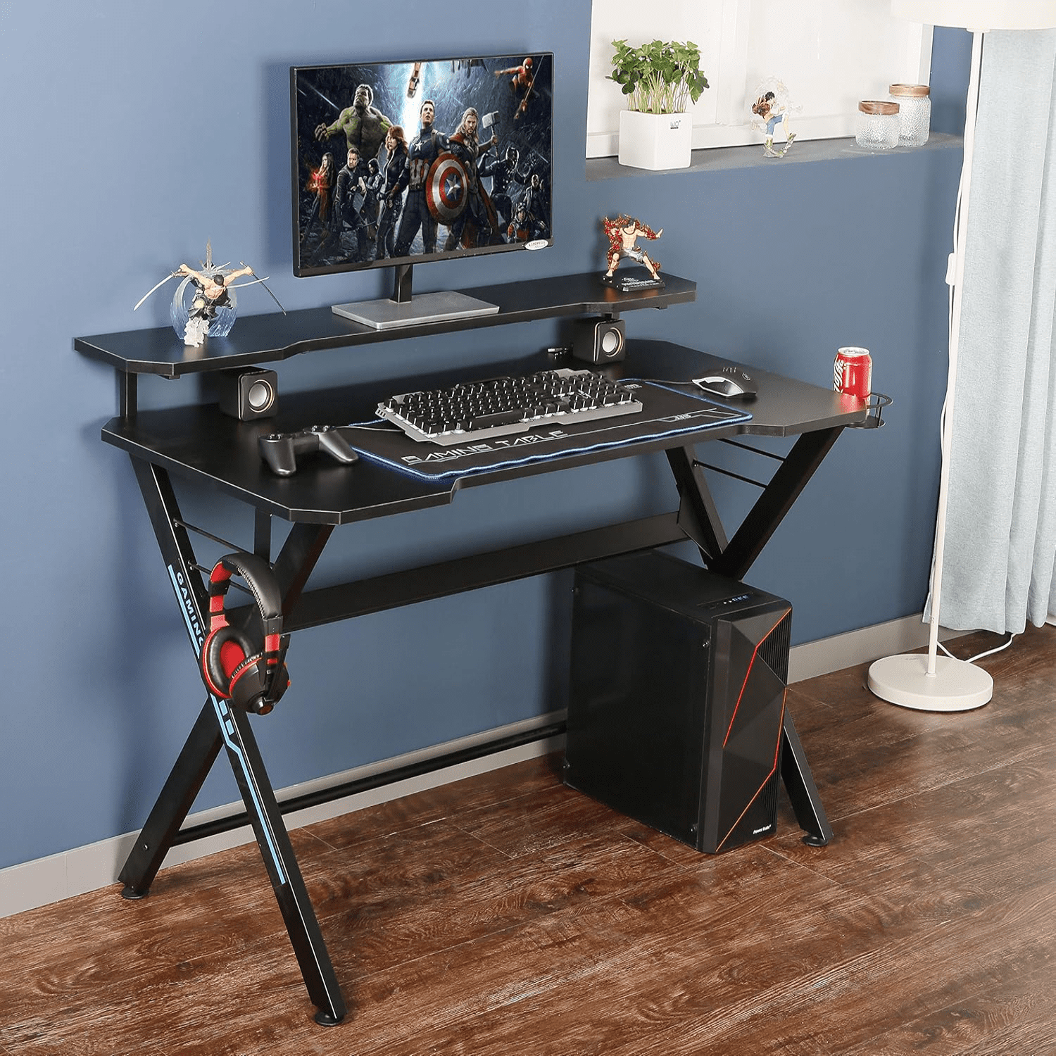 48" Home Office Gaming Computer Desk with Removable Monitor Stand X