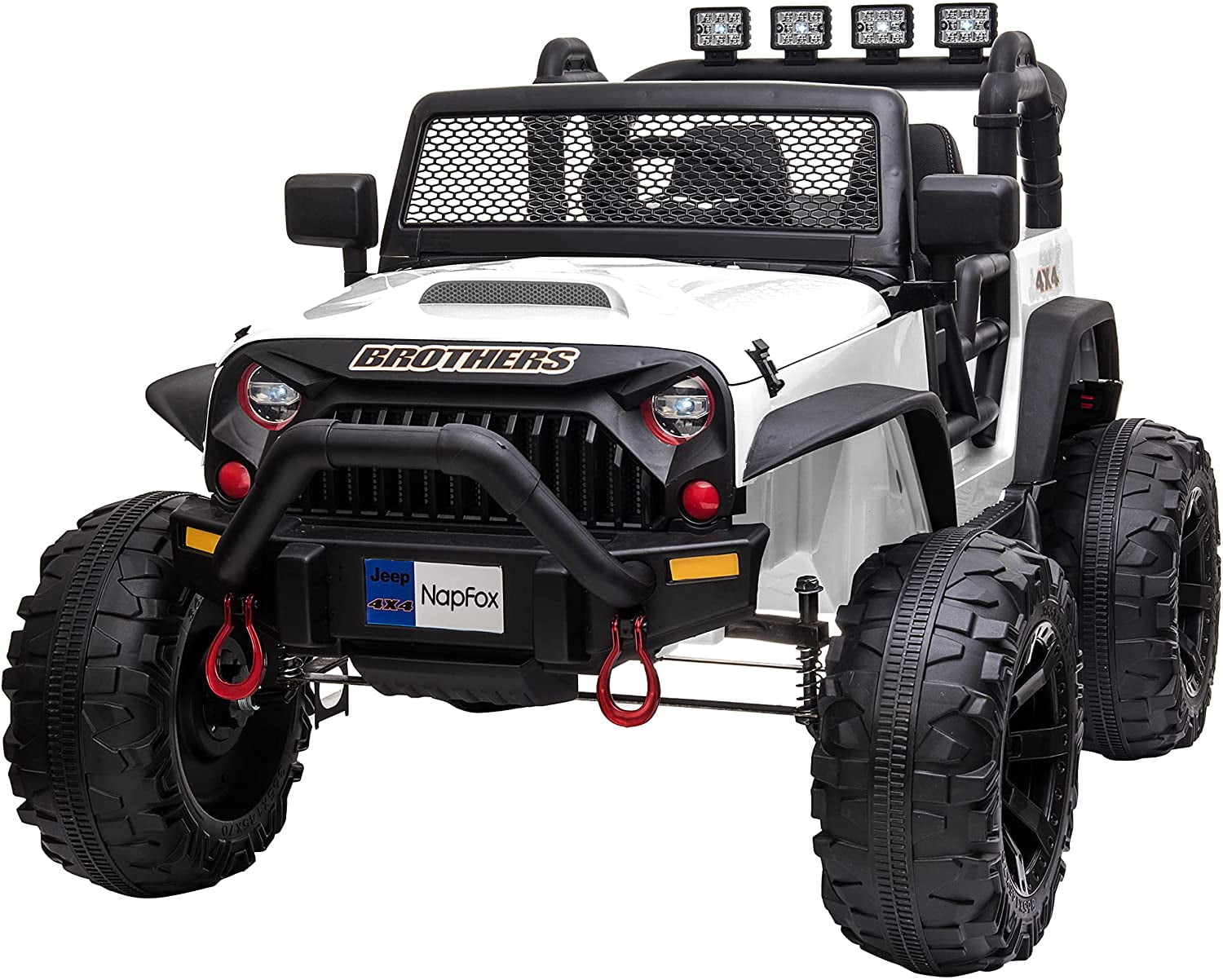 48.4" Large Ride On Car for Kids, Battery Powered Electric Car with 2 Seats, Remote Control, 14" Large Suspension Wheels, White