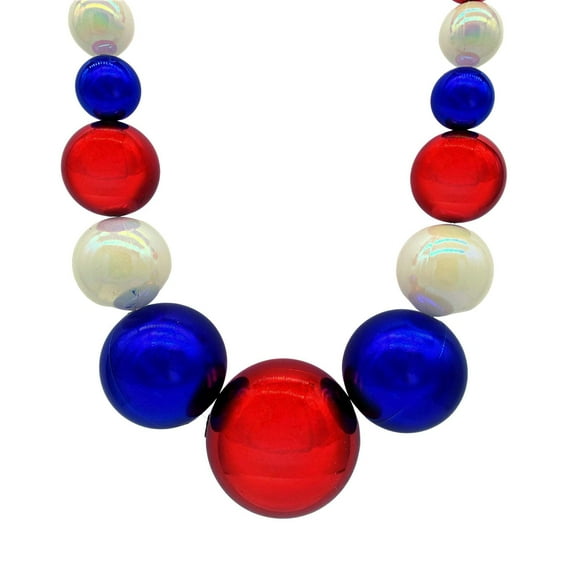 48" 40/60/80/100mm Metallic Red, Metallic Blue and White AB Big Ball Bead