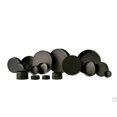 thumbnail image 1 of 48-400 Black Ribbed Polypropylene Unlined Cap - Pack of 1700, 1 of 1