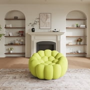 49 Bubble Couch Modern, Oversized Curved Couches, Lazy Floor Sofa, Lemon Green Bubble Couch, Upholstered Comfy Mesh Fabric 3D Honeycomb Shape Couches for Living Room, Office, Apartment, 1-Seater