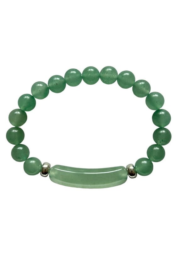 48.45 TCW Genuine Rose Quartz Beaded Silvertone Stretch Bracelet 7-inch