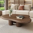 thumbnail image 1 of ENSHUI Solid Wood Coffee Table, 48.5 Inches, Modern Design, Easy Assembly, 1 of 9