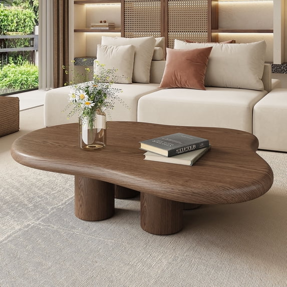 ENSHUI Solid Wood Coffee Table, 48.5 Inches, Modern Design, Easy Assembly