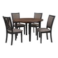thumbnail image 1 of Benjara Jeremy 48" 5 PC Round Dining Table Set with Fabric Seat- Brown & Black, 1 of 7