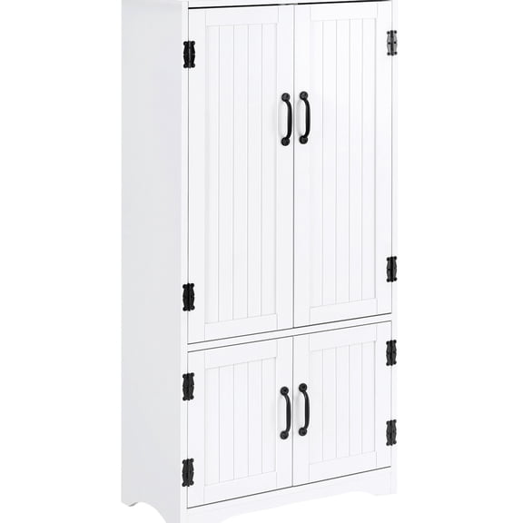 48.5-inch White MDF - Flexible Storage with Adjustable Shelves - Kitchen, Dining Room, Garage or Laundry Room Use / Convenient Product Access and Display Space