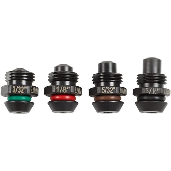 48-54-0100 3/32 in 1/8 in 5/32 in 3/16 in Rivet Tool Retention Nose Pieces For Milwaukee 2550 M-12 Rivet Tool 4 Pack