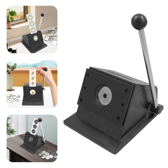 48.5mm Manual Graphic Punch Die Cutter Round PVC Paper Card Button Maker for Cutting about 0.66lbs Paper