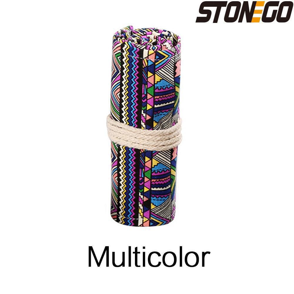 Canvas Pencil Wrap Roll Up Pencil Case Pen Holder Bag Storage Pouch Print with Custom Design main image 1