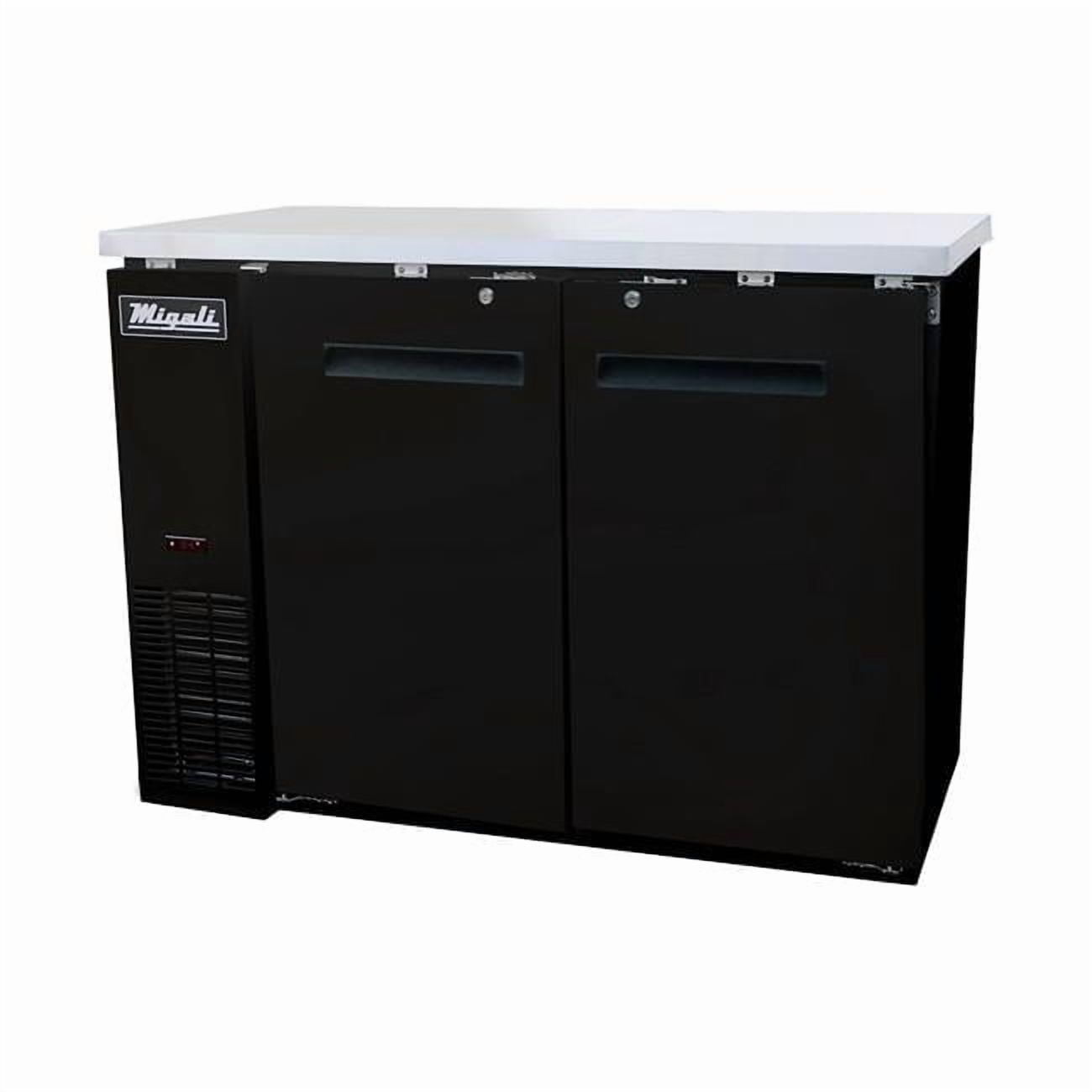 48.75 in. 11.8 cu. ft. Competitor Series Refrigerated Back Bar Cabinet 2 Solid Doors, Black & Stainless Steel
