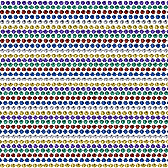 48" 7mm Round Metallic 6 Color Mardi Gras Beads - Dozen (12 Necklaces)