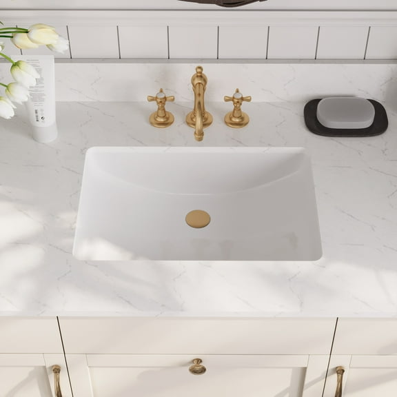 48.8" X 22" Engineered Stone Single Bathroom Vanity Top with Ceramic Sink, Three Faucet Holes