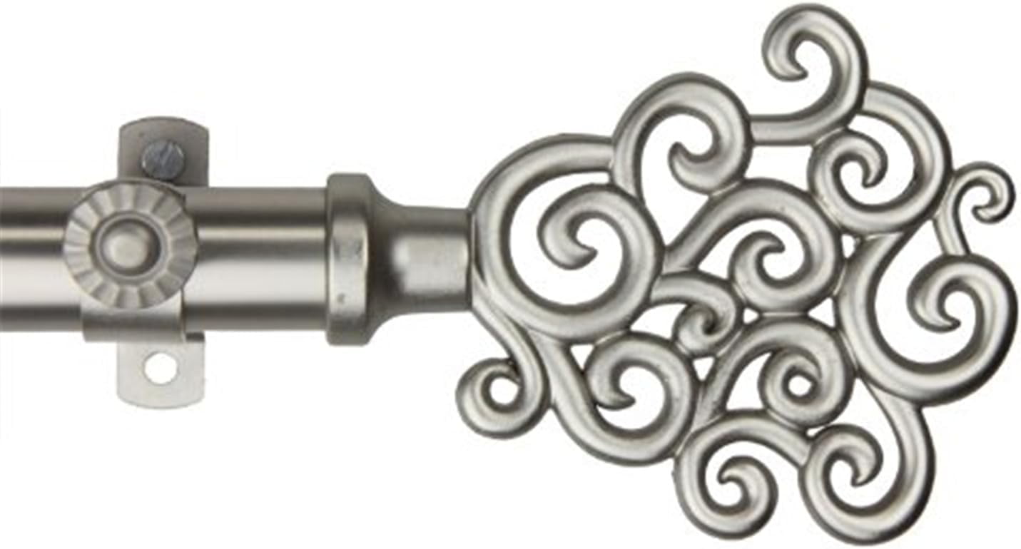 48"84", Satin Nickel Curtain Rod, Window Curtain Rods, Curtain Rod