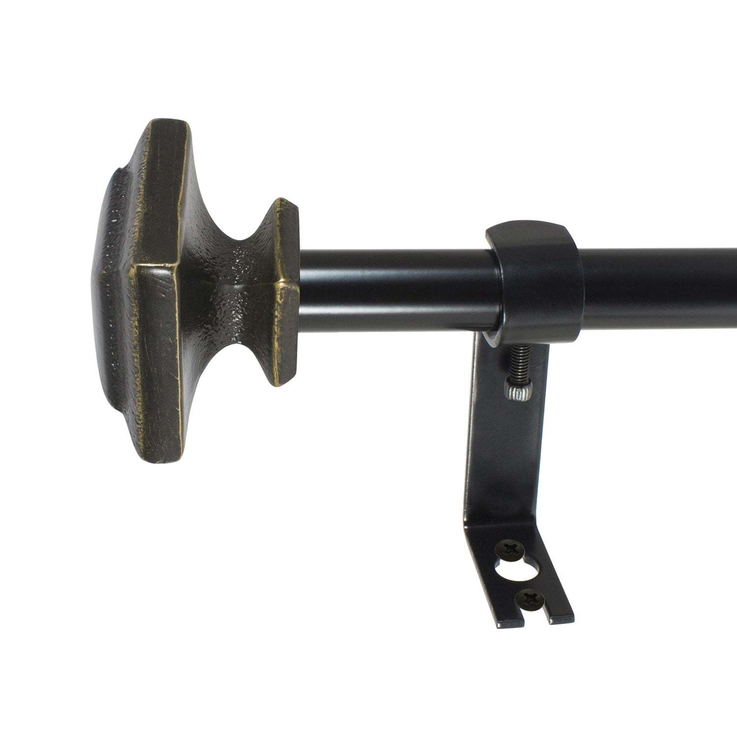 48-86" Montevilla Square 5/8" Telescoping Drapery Rod Set in Venetian Gold
