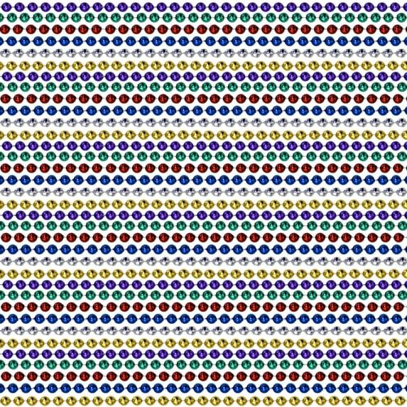 48" 8mm Round Metallic Assorted Color Mardi Gras Beads - 1 Dozen (12 Necklaces)