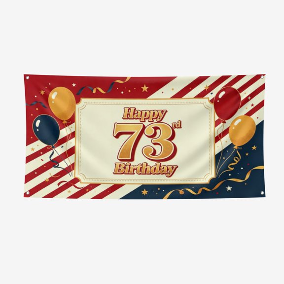 48×96 Inch Birthday Backdrop Cloth, Polyester Fabric Photo Background Banner with Corner Holes for Birthday Party Photoshoot Decor