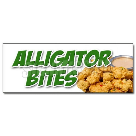 48" ALLIGATOR BITES DECAL sticker gator florida fried snack fresh delicious