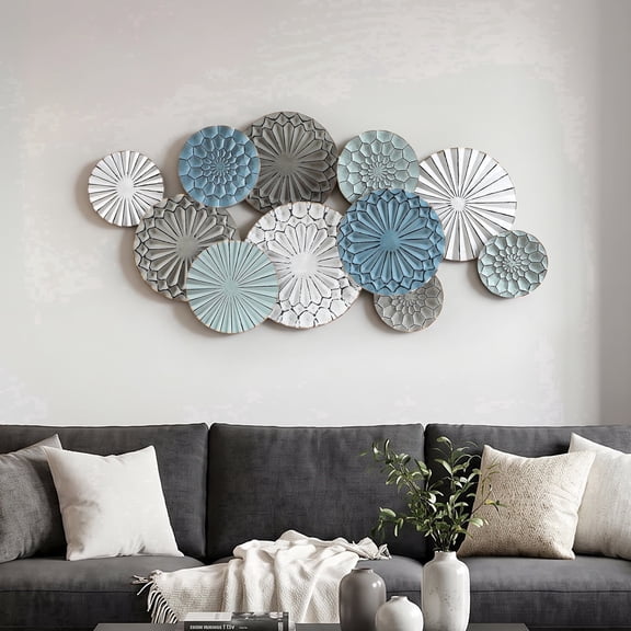 Langford Home 48" Abstract Eclipse Large Metal Wall Art Decor