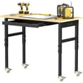 thumbnail image 1 of 48” Adjustable Height Workbench with Drawers, Heavy-Duty Chipboard Work Table with Lockable Wheels and Power Outlets, 3000 Lbs Capacity Workstation for Garage, Workshop, Home, Office, 1 of 13