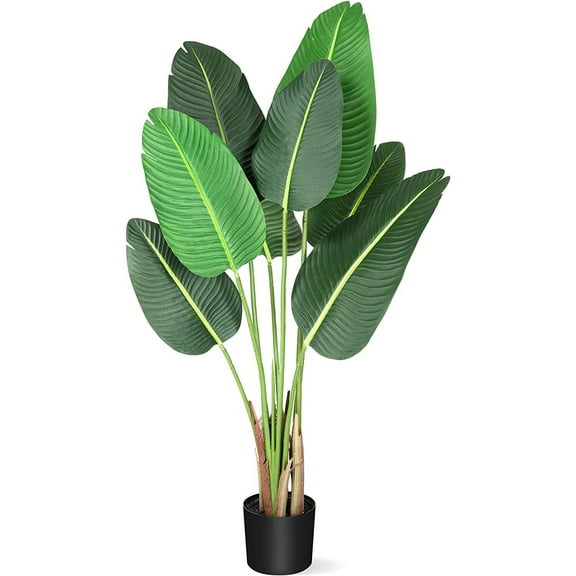 48" Artificial Tree Bird of Paradise Artificial Plant Faux Plant for Home Decor Indoor Outdoor Office