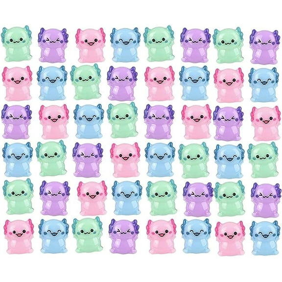 48 Axolotl Rings - Cute Plastic Charms Jewelry for Children - Ring Kids Party Favors- Jewelry for Children - Cute Non-Adjustable Ring Kids (4 DOZEN)