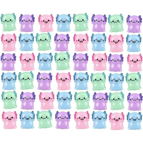 48 Axolotl Rings - Cute Plastic Charms Jewelry for Children - Ring Kids Party Favors- Jewelry for Children - Cute Non-Adjustable Ring Kids (4 DOZEN)