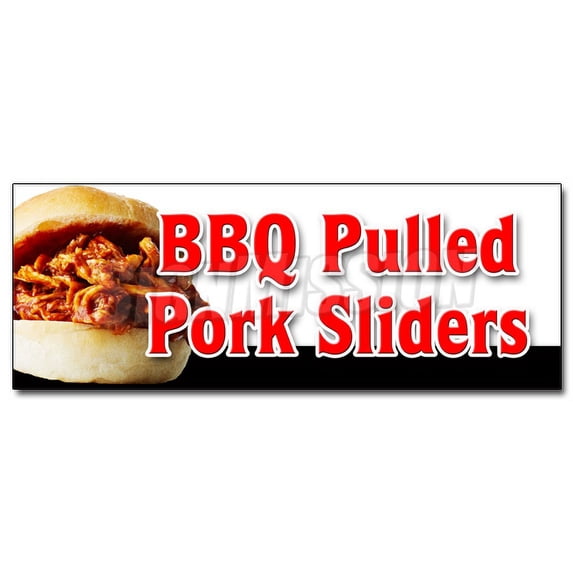 48" BBQ PULLED PORK SLIDERS DECAL sticker barbeque bar-b-que smoked