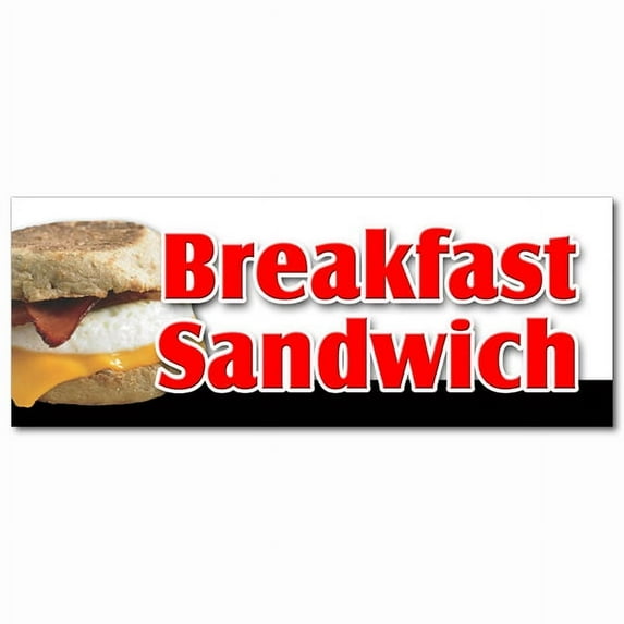 48" BREAKFAST SANDWICH DECAL sticker sausage bacon bagel croissant cheese