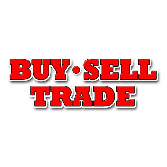 48" BUY SELL TRADE DECAL sticker pawn shop  games