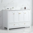 thumbnail image 1 of 48" Bathroom Vanities Sink Combo, Modern Bathroom Storage Cabinet with Two Drawers and Four Doors, Undermount Single Ceramic Sink, White, 1 of 10