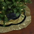 thumbnail image 1 of Northlight 48" Black and Gold Velveteen Floral Scallop Christmas Tree Skirt, 1 of 3