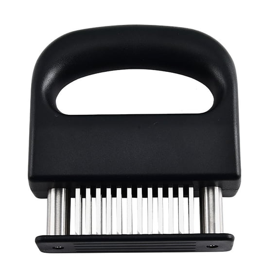 48-Blade Stainless Steel Meat Tenderizer with Safety Lock  Pierces, Bastes & Marinates for Juicier, More Tender Meats - Kitchen Tool for Steak, Pork, Chicken & More