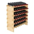 thumbnail image 1 of 48 Bottle Wine Rack, Stackable Bamboo Wood Wine Storage - 6 Tier Floor Standing Wine Holder Display Shelf for Kitchen, Bar, Cellar - Natural Finish, 1 of 7