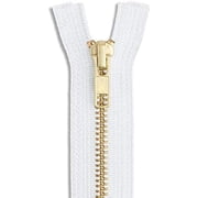 48" Brass Jacket Zipper   Heavy-Duty Separating Nylon Coil Zipper with White Tape for Sewing, Jackets, Coats & DIY Crafts