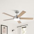 thumbnail image 1 of Vaczon 48" Modern Brushed Nickel Smart Ceiling Fan with Light and Remote for Living Room and Dining Room, 1 of 17